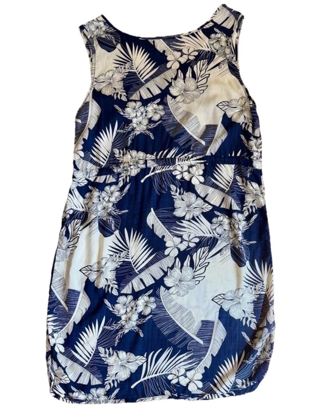 NWT Palmwave Hawaii Women’s Sleeveless Blue & White Floral Aloha Dress Size M - Picture 10 of 10